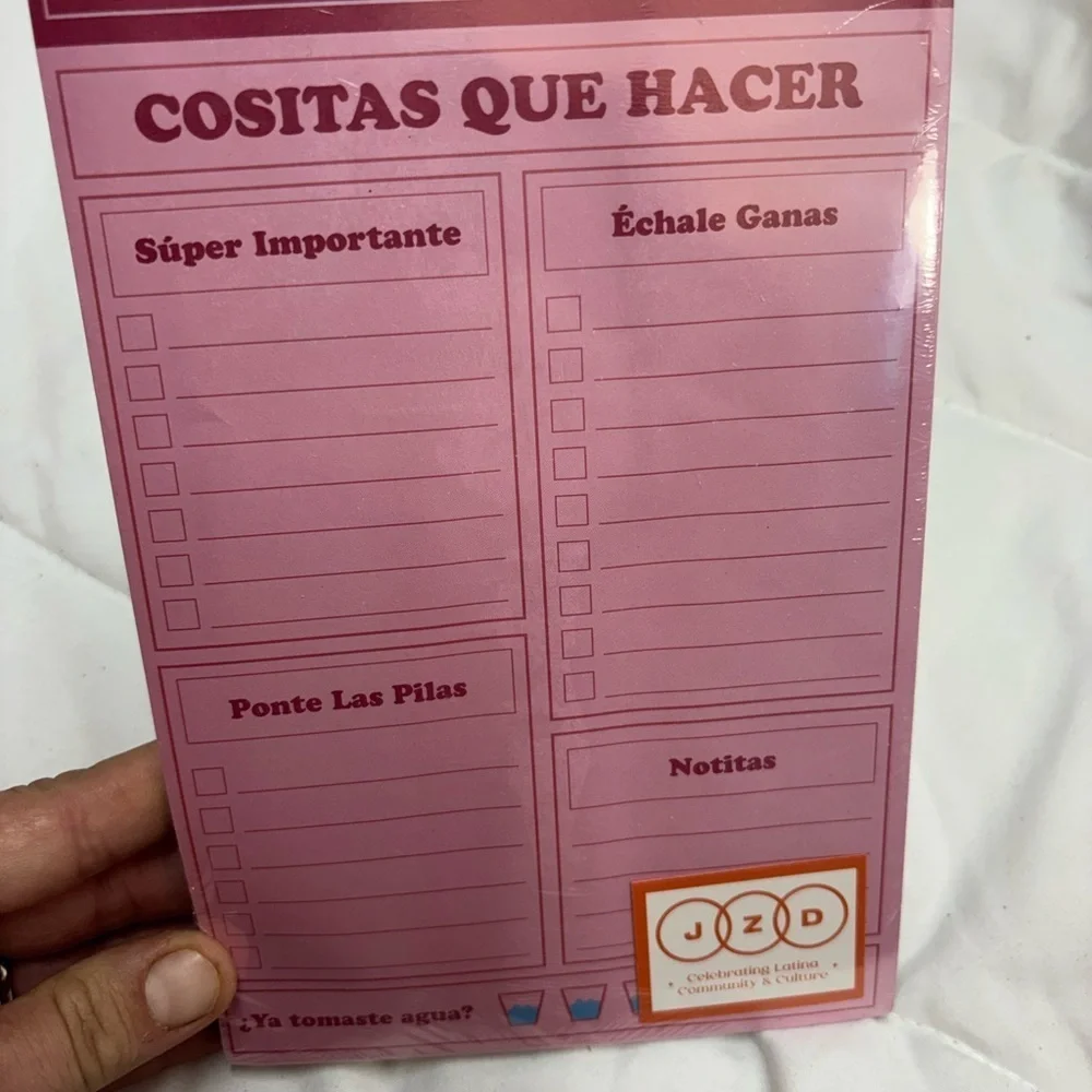 JZD Latino Heritage Spanish Language 2 Notepad Set Memo To Do Errands 5.5 x 8.5